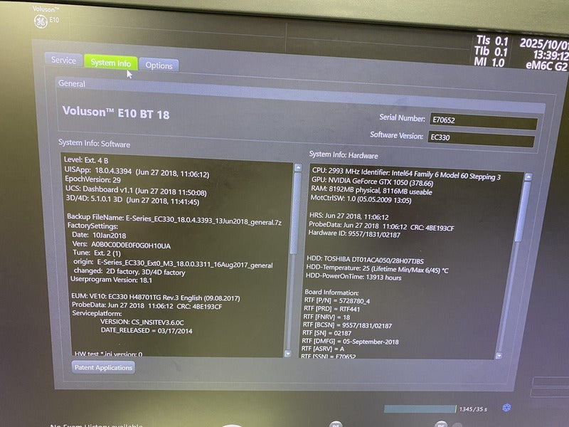 GE voluson E10 (2018 Model) WITH GE RAB / RIC-type 4D Volume Probe