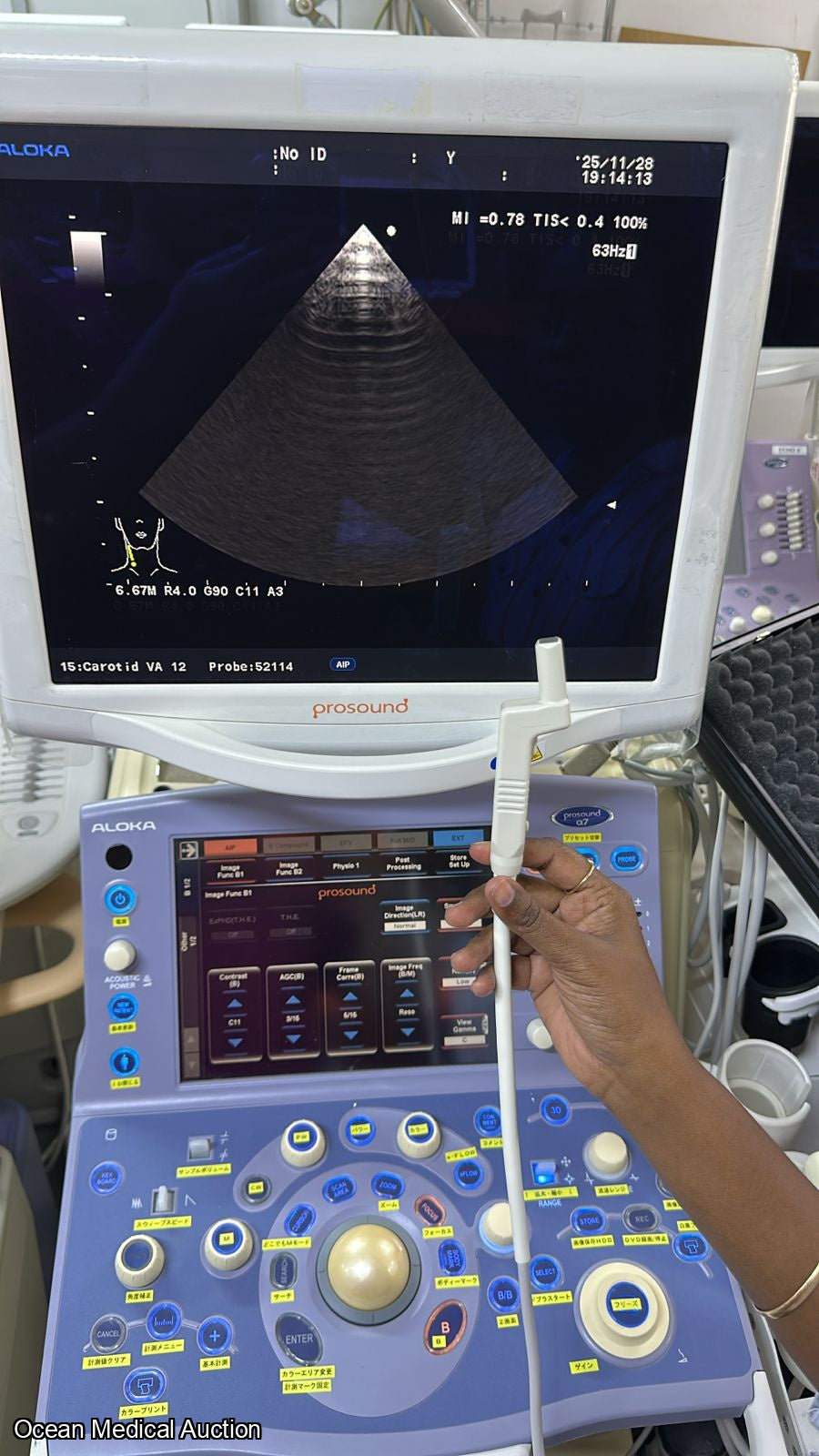 Aloka ust 52114P ntraoperative / phased-array ultrasound transducer (probe) SN.200D3785