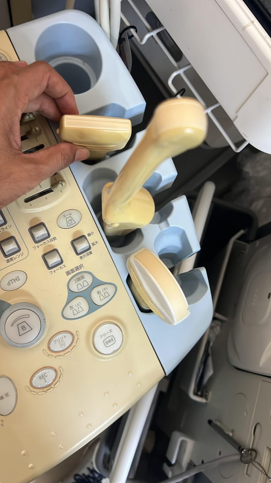 Hitachi apron ultrasound with convex, linear and TVS probe